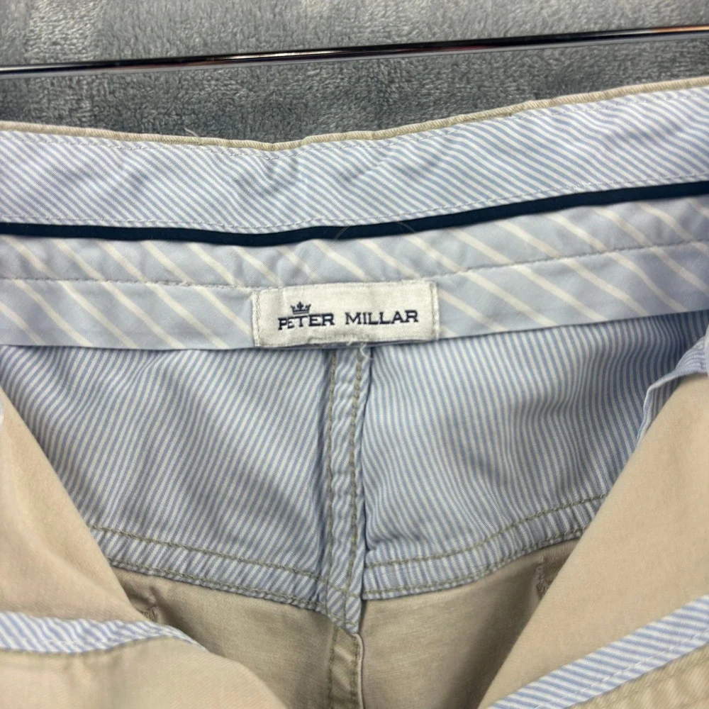 Peter Millar Pants Men 38x32 Khaki Chino Stretch Pima Cotton Golf CountryClub